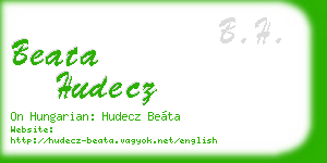 beata hudecz business card